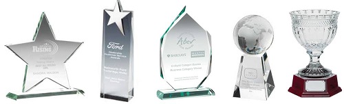 Glass Trophies and Awards with Your Logo
